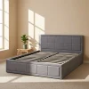 Modern Soft Sleigh Bed with Upholstery and Storage, Pine Frame, Double/Queen, Bedroom Furniture