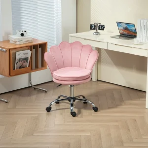 Modern Pink Velvet Minimalist Office Chair, Ergonomic, Adjustable Height, with Wheels, Model GF-9029 by ANJI JIFANG FURNITURE INDUSTRY CO.,LTD